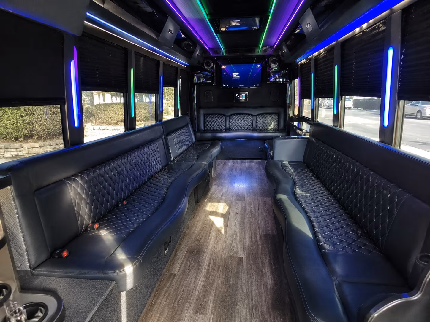 austin 15 passenger party bus interior