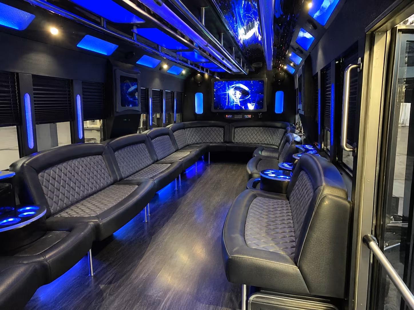austin 28 passenger party bus interior