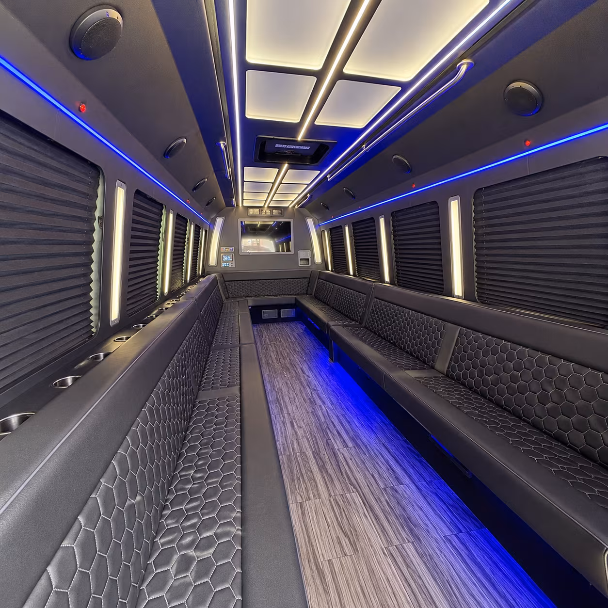 austin 30 passenger party bus interior