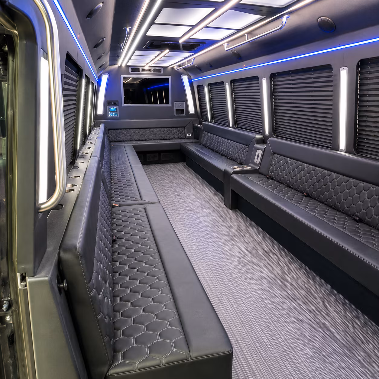 austin 40 passenger party bus interior
