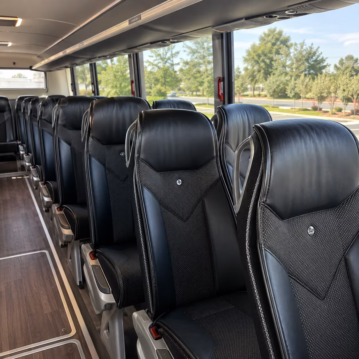 austin 45 passenger charter bus interior