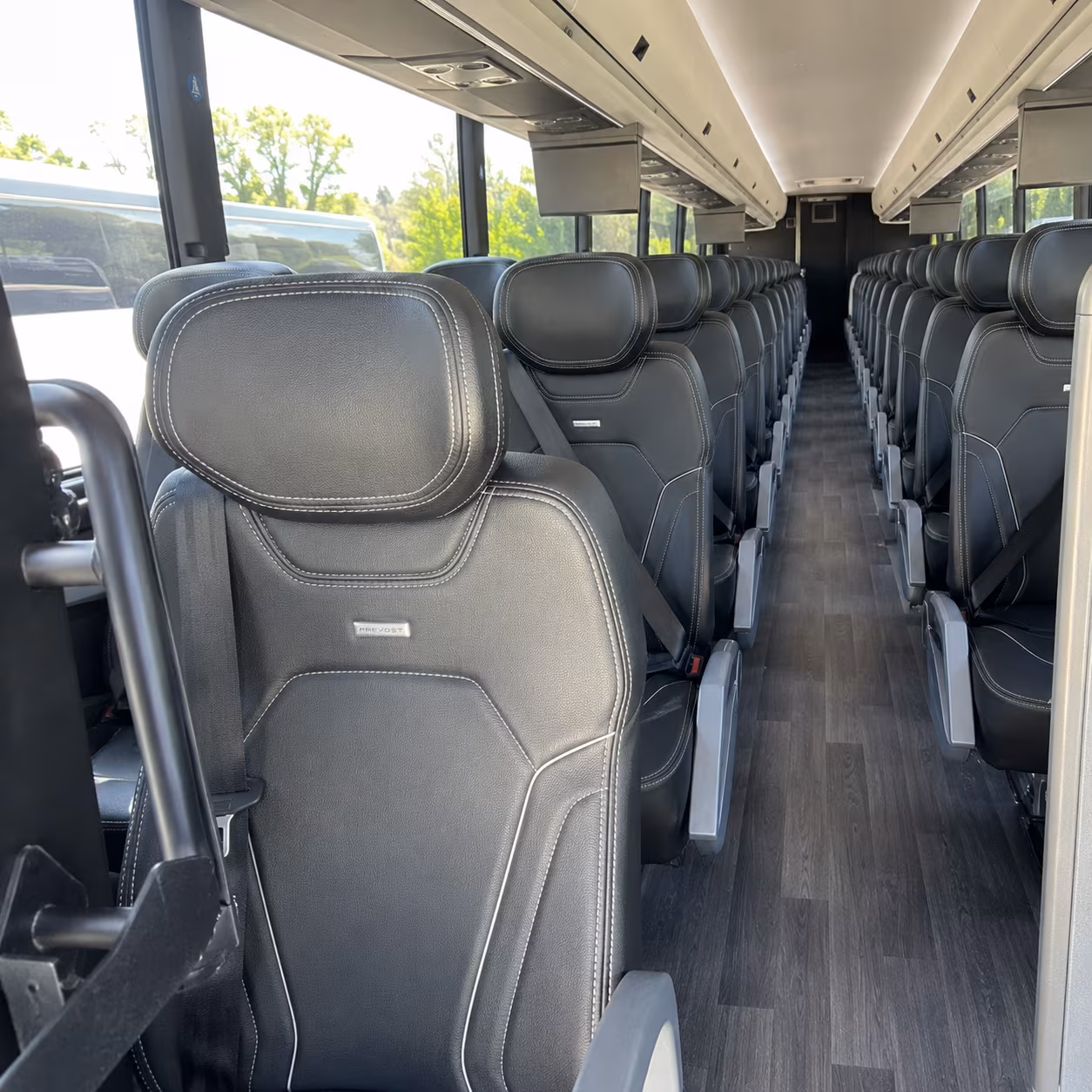 austin 47 passenger charter bus interior