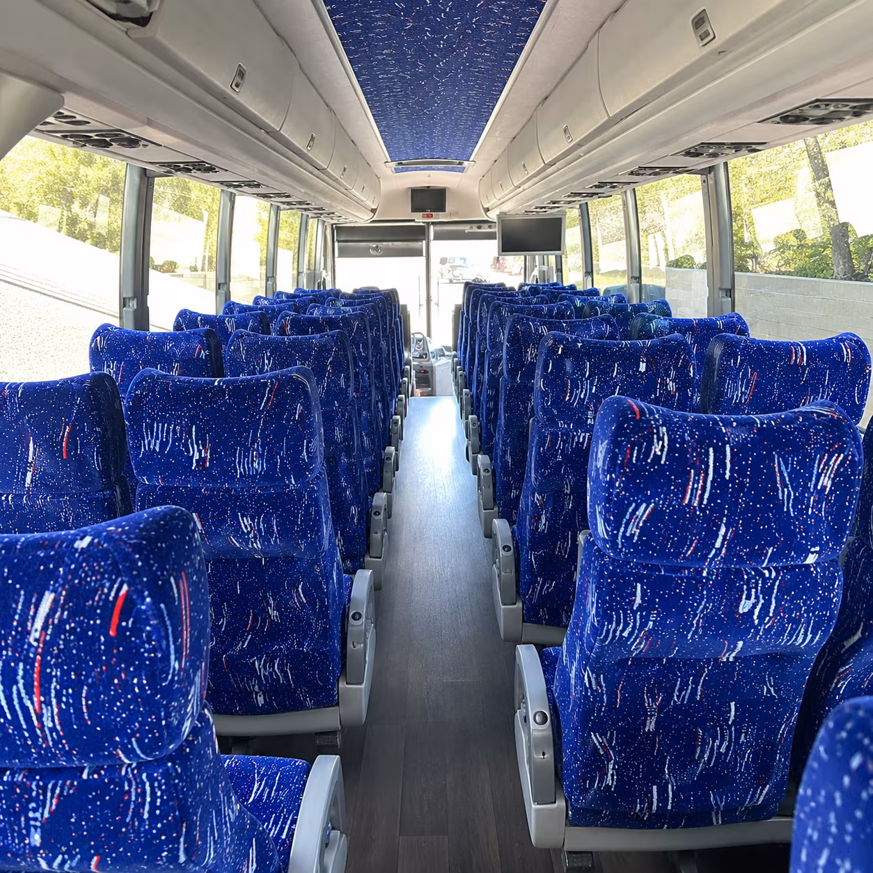 austin 50 passenger charter bus interior