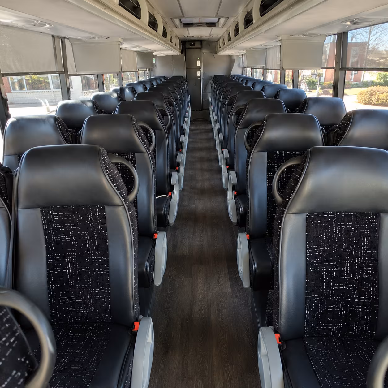 austin 54 passenger charter bus inside