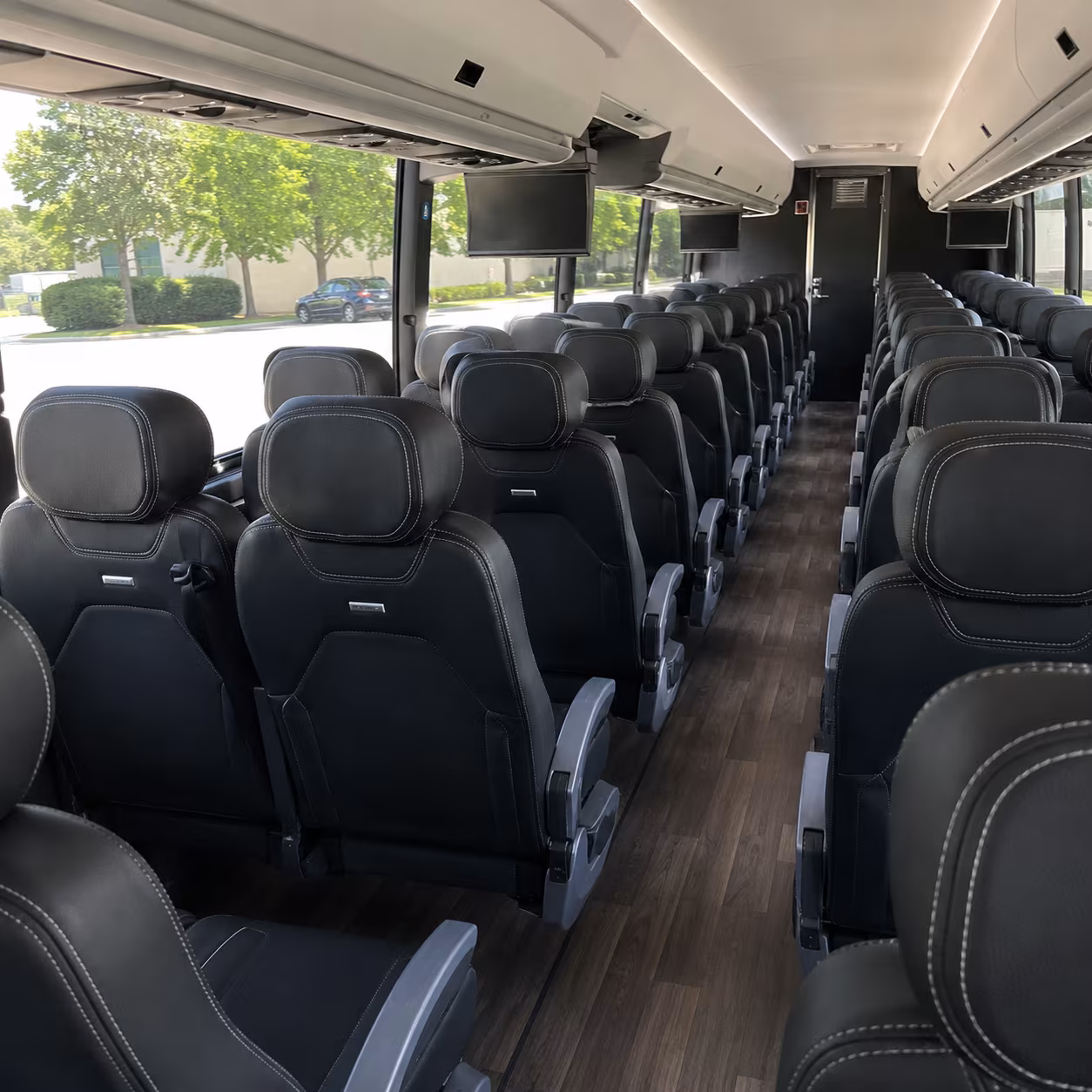 austin 56 passenger charter bus interior