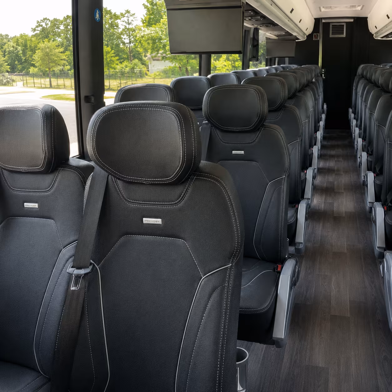 austin charter bus interior