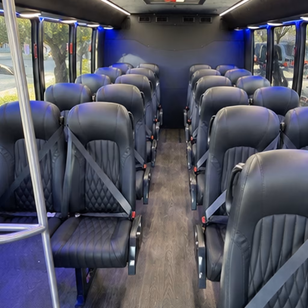 austin sporting event transportation onboard seating